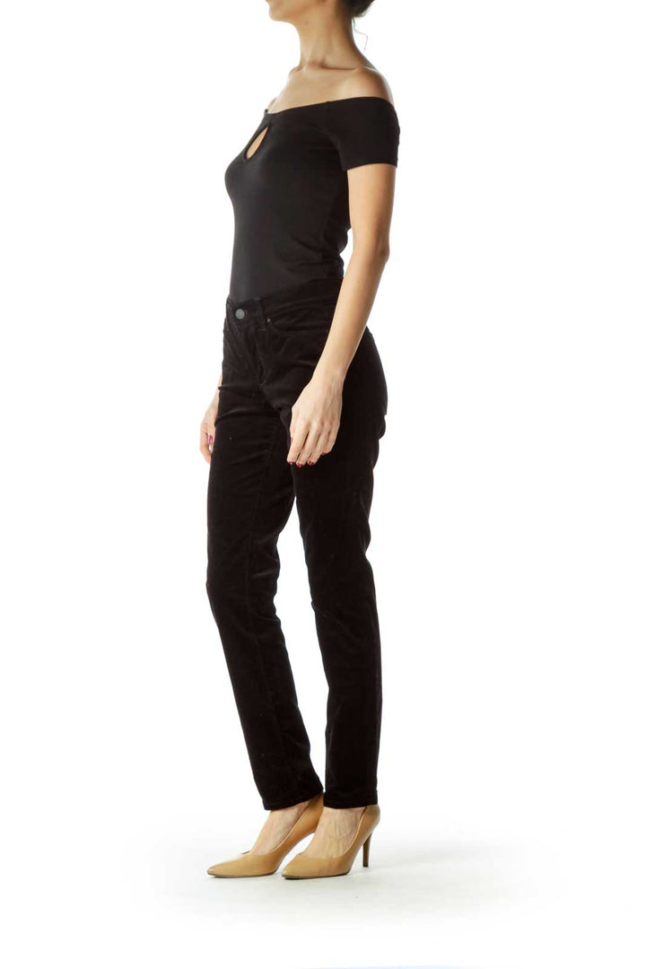 Black Velvet Skinny Jeans