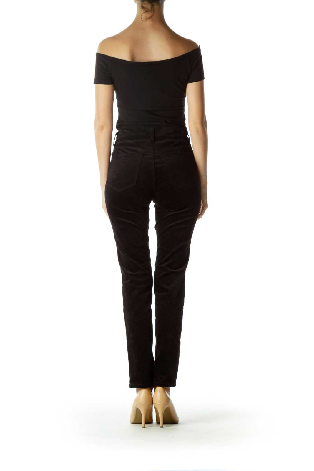 Black Velvet Skinny Jeans