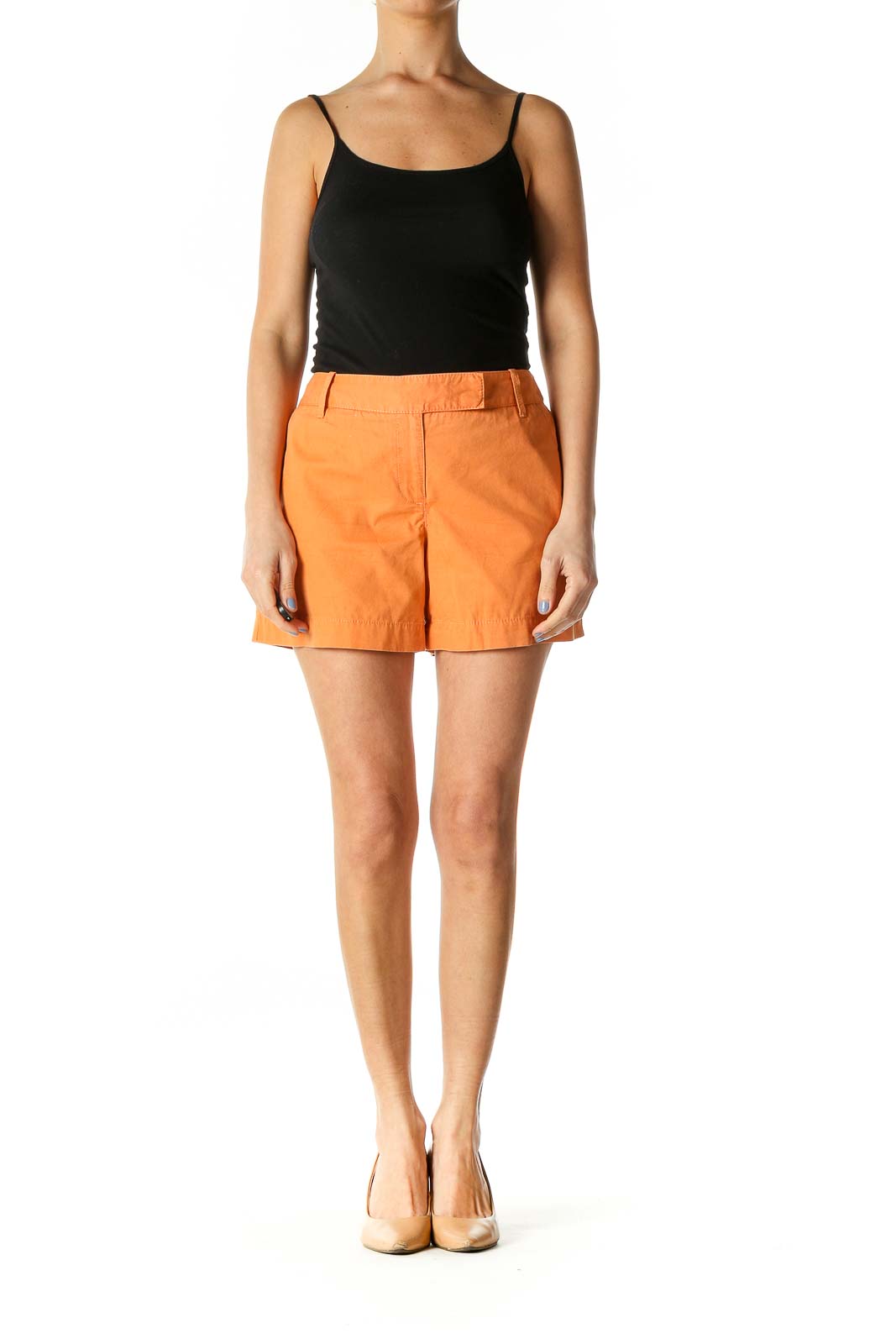 Orange Pocketed Shorts