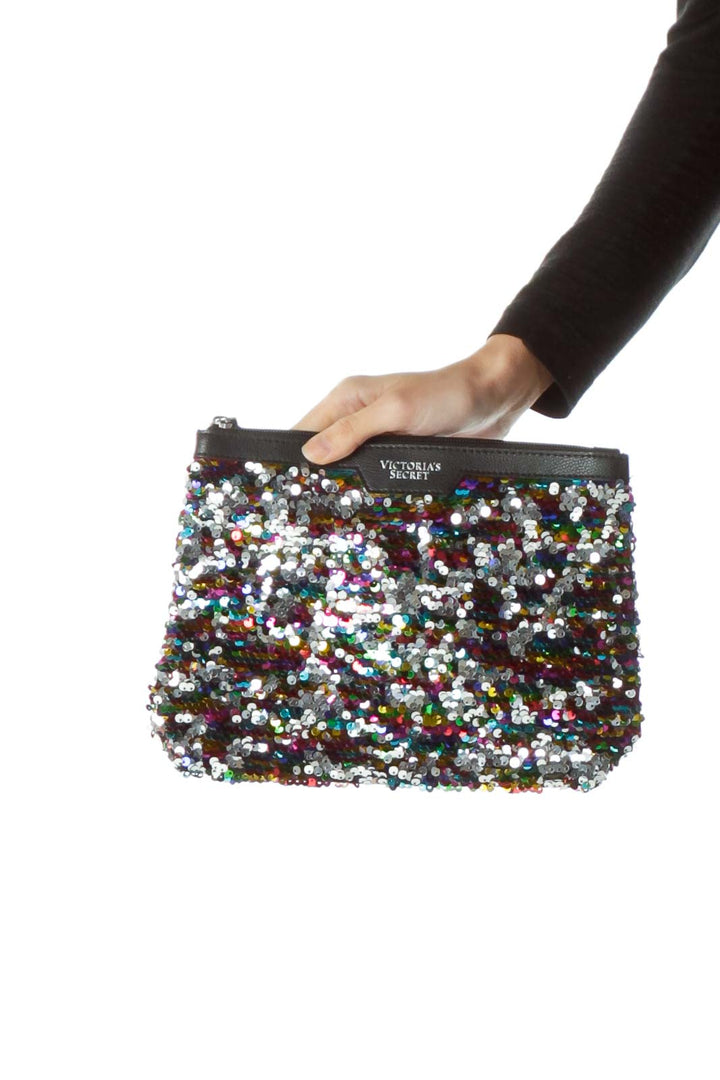 Multicolored Sequined Clutch with Tassle