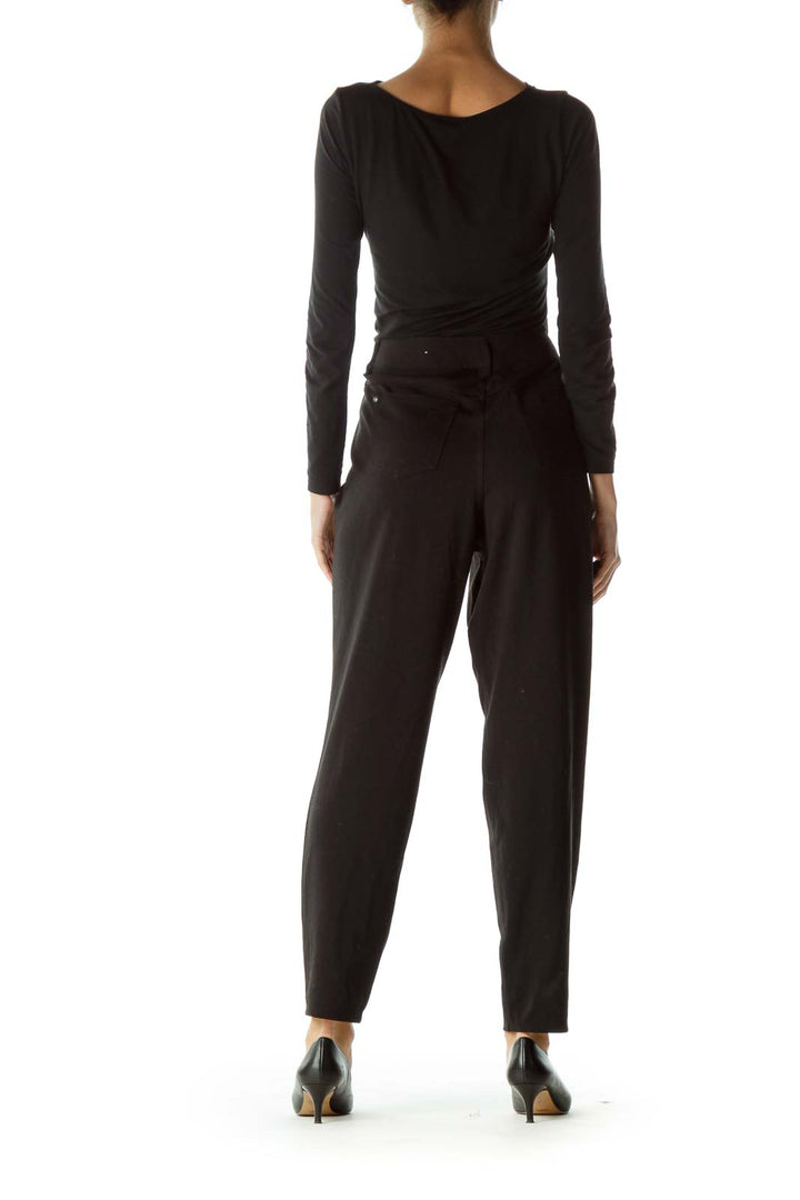 Black Mid Rise Maternity Slim-Fit Pants