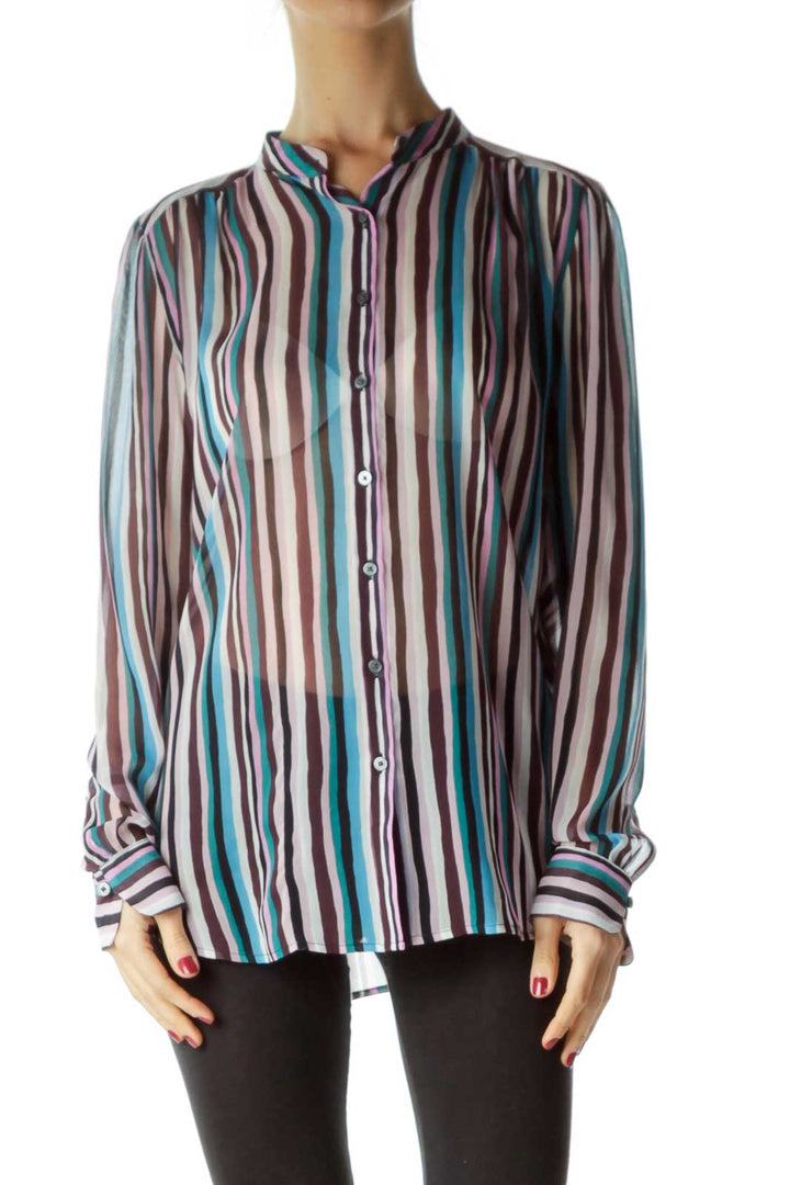 Multicolor Sheer Printed Blouse