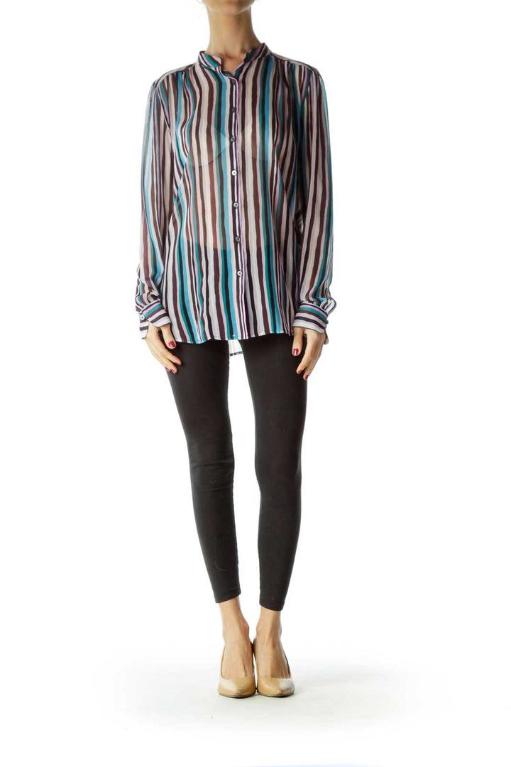 Multicolor Sheer Printed Blouse