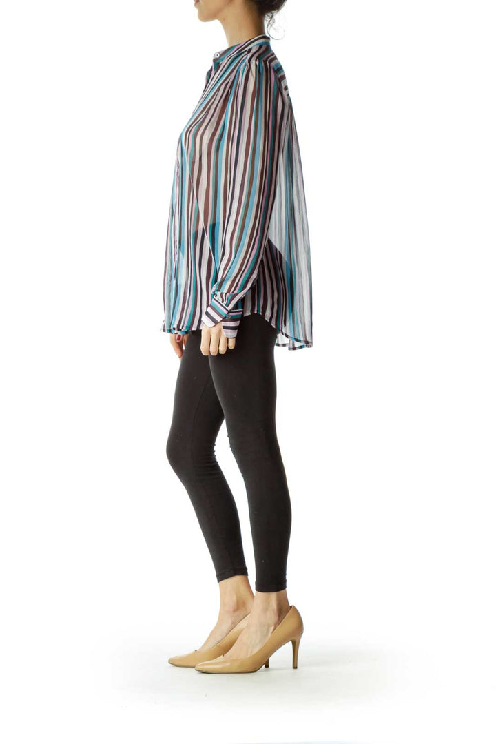 Multicolor Sheer Printed Blouse