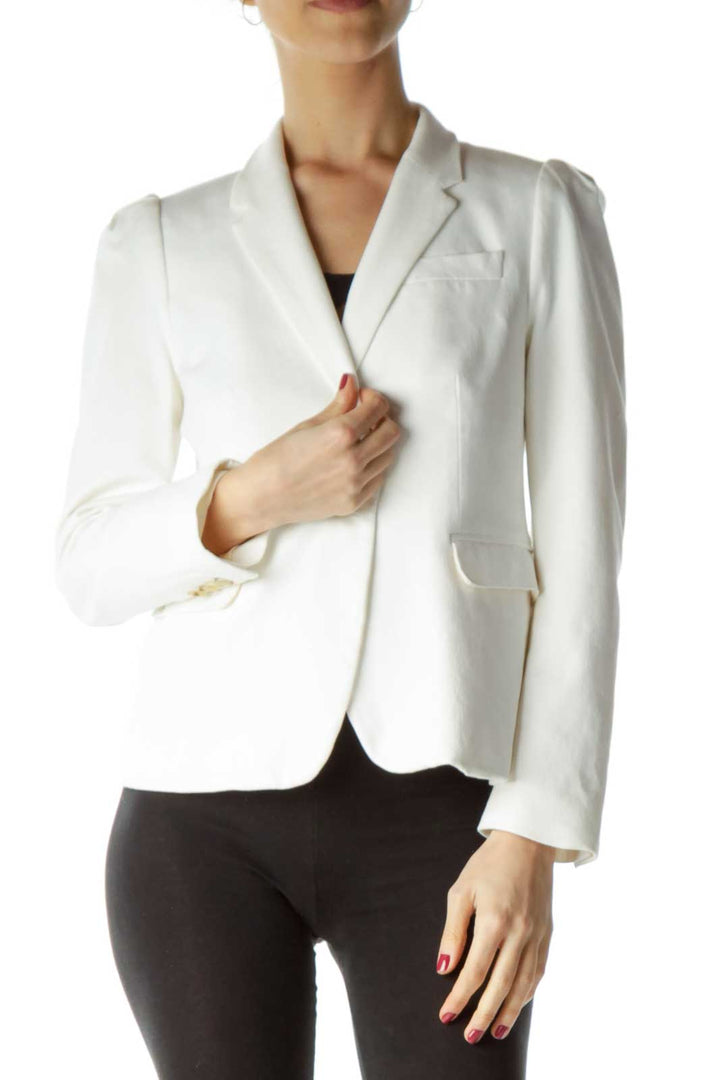 White Buttoned Blazer