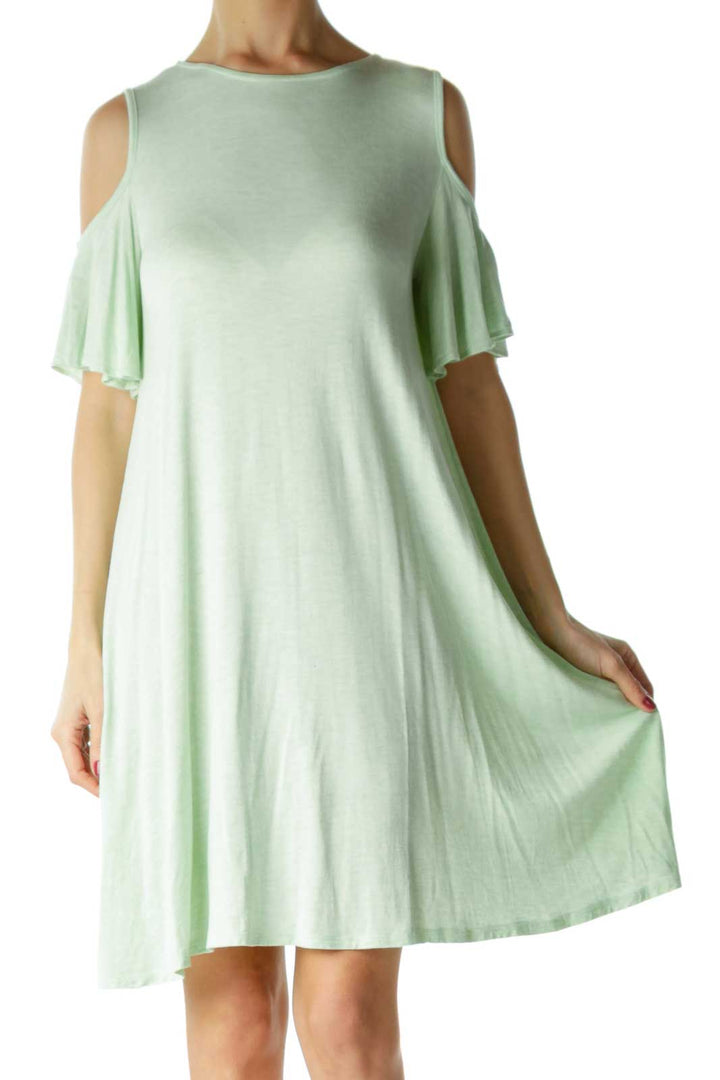 Green Cold Shoulder Tent Dress