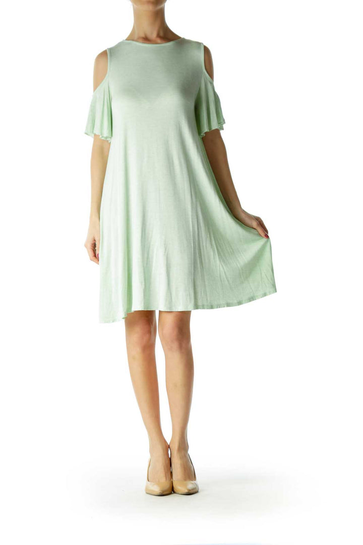 Green Cold Shoulder Tent Dress