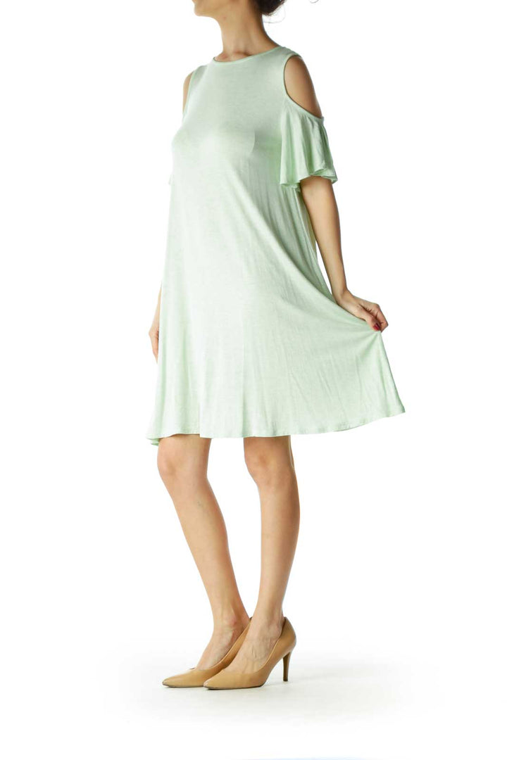 Green Cold Shoulder Tent Dress