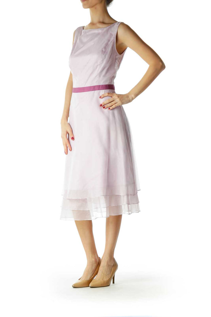 Purple Round Neck Cocktail Dress