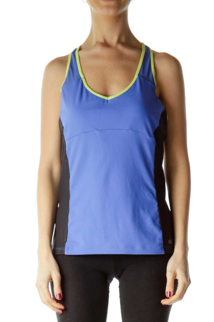 Blue Black Yoga Tank