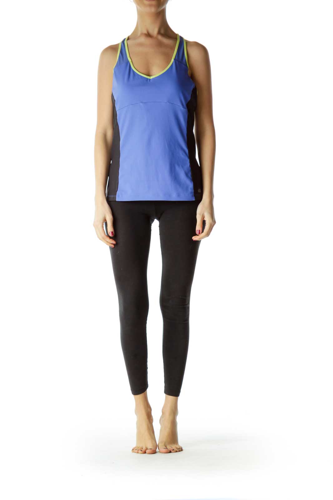 Blue Black Yoga Tank