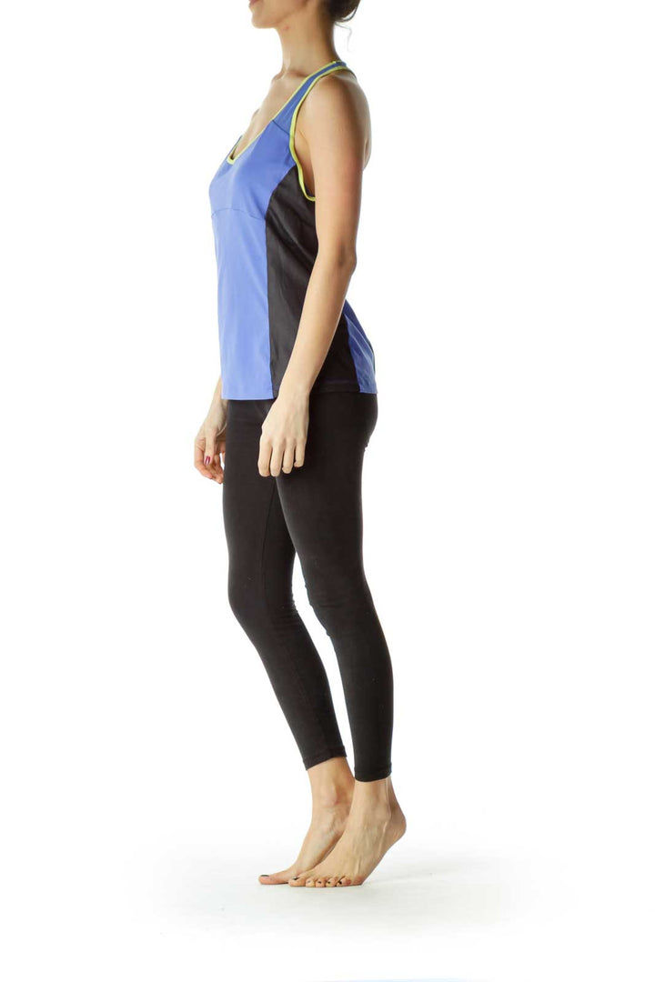 Blue Black Yoga Tank