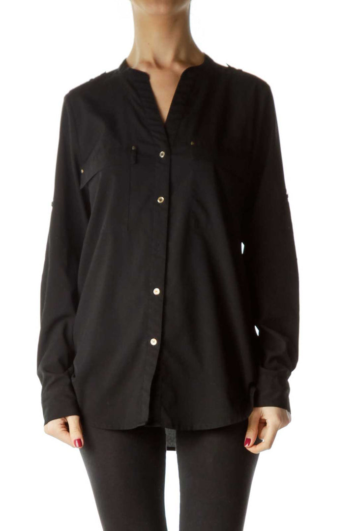 Black Ruched Blouse