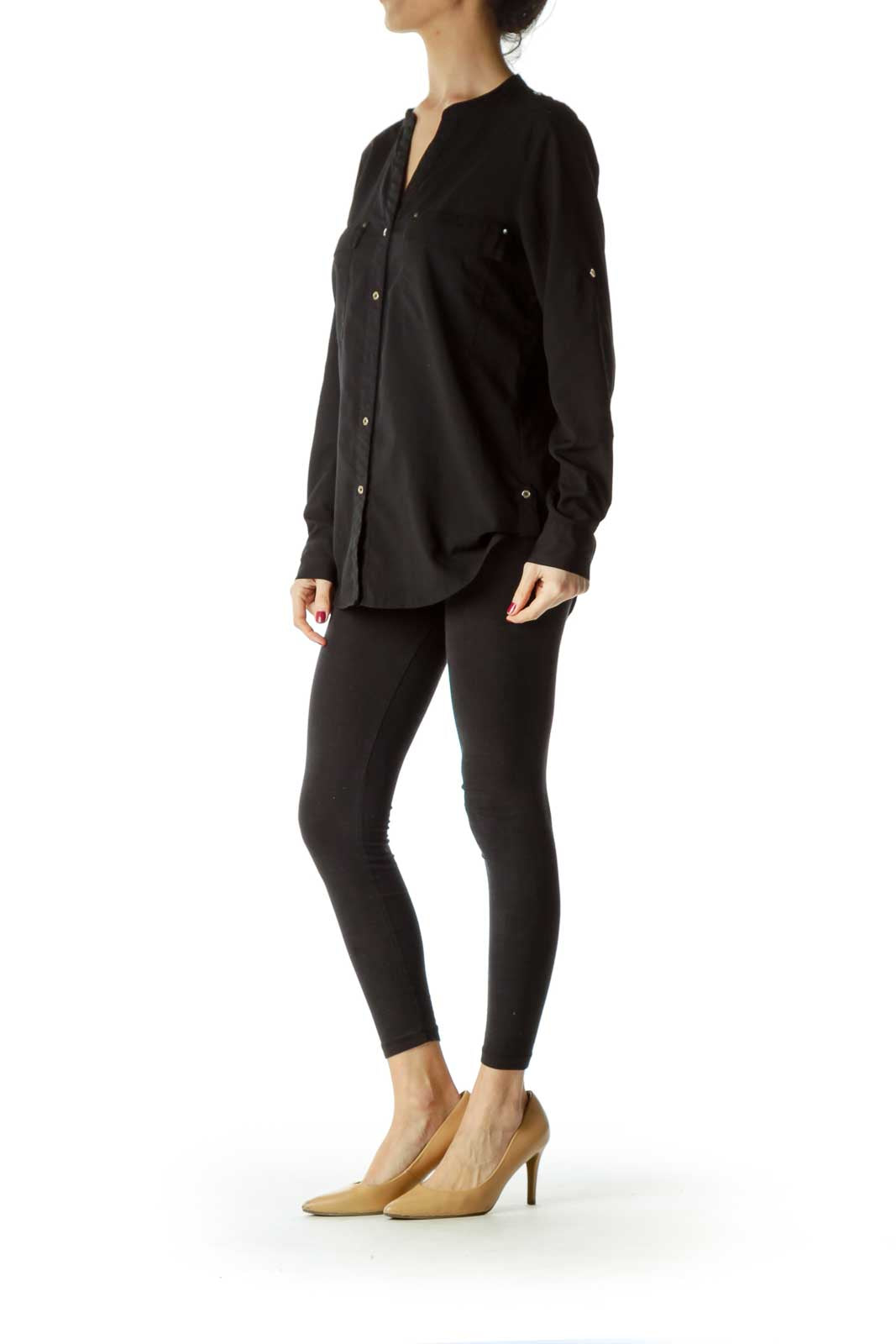 Black Ruched Blouse