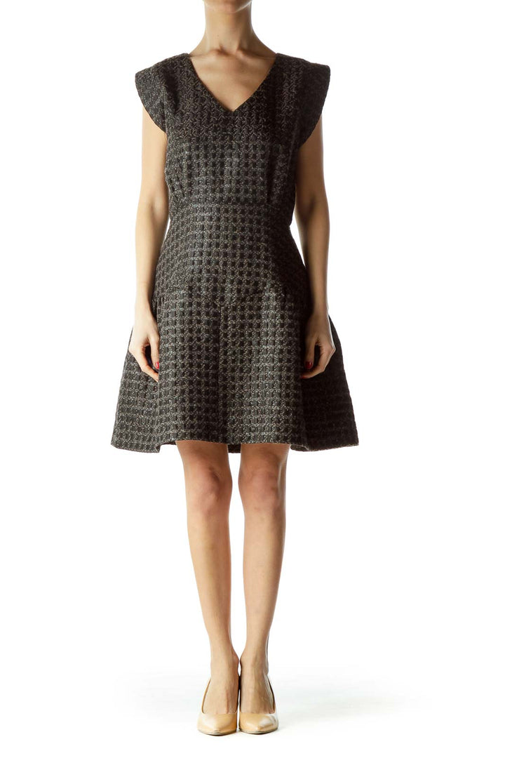 Black Tweed A-Line Dress