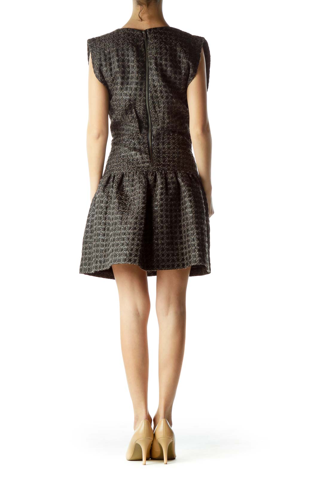 Black Tweed A-Line Dress