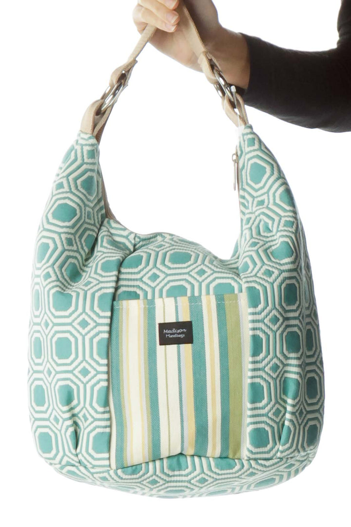 Blue Cream Multicolored Shoulder Bag