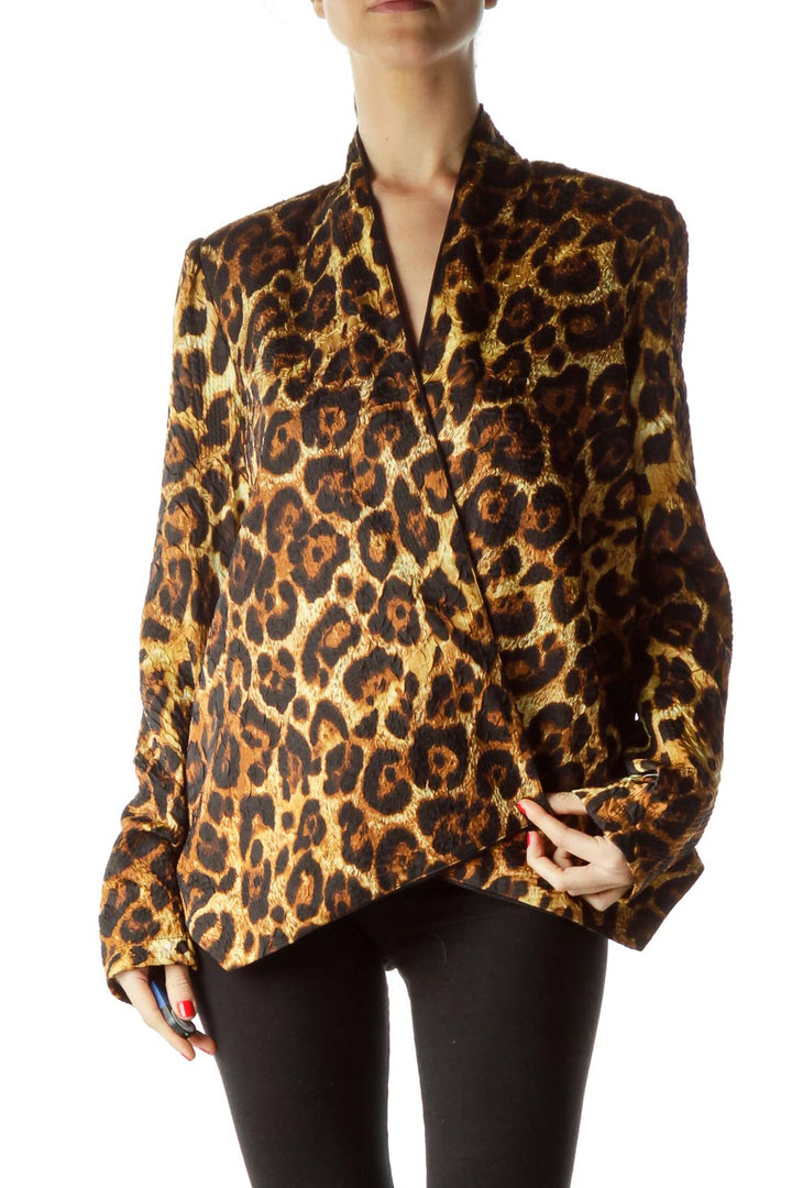 Gold Black Animal Print Blazer