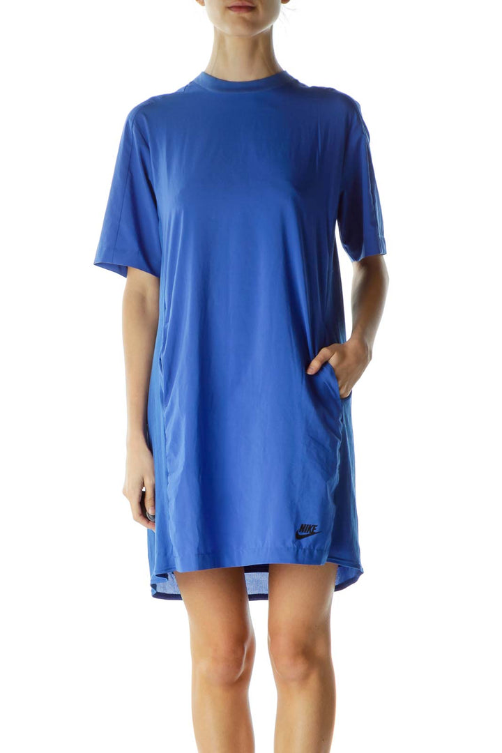 Blue Pocketed Sports Dress with Slip