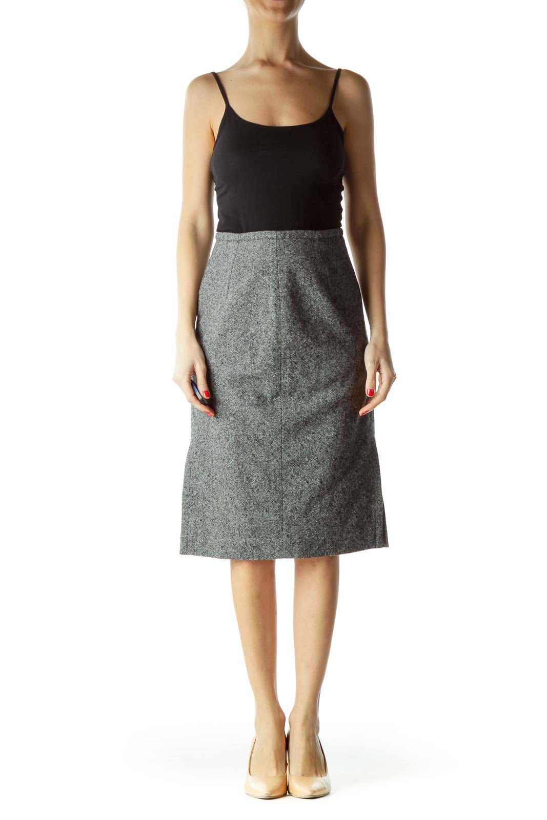 Gray Mottled Work Skirt