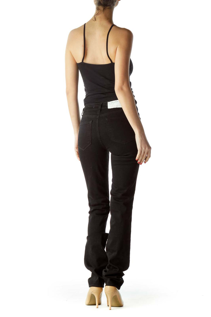 Black Stretch Straight Leg Pants