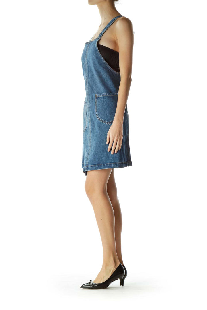 Blue Denim Pocketed Dress