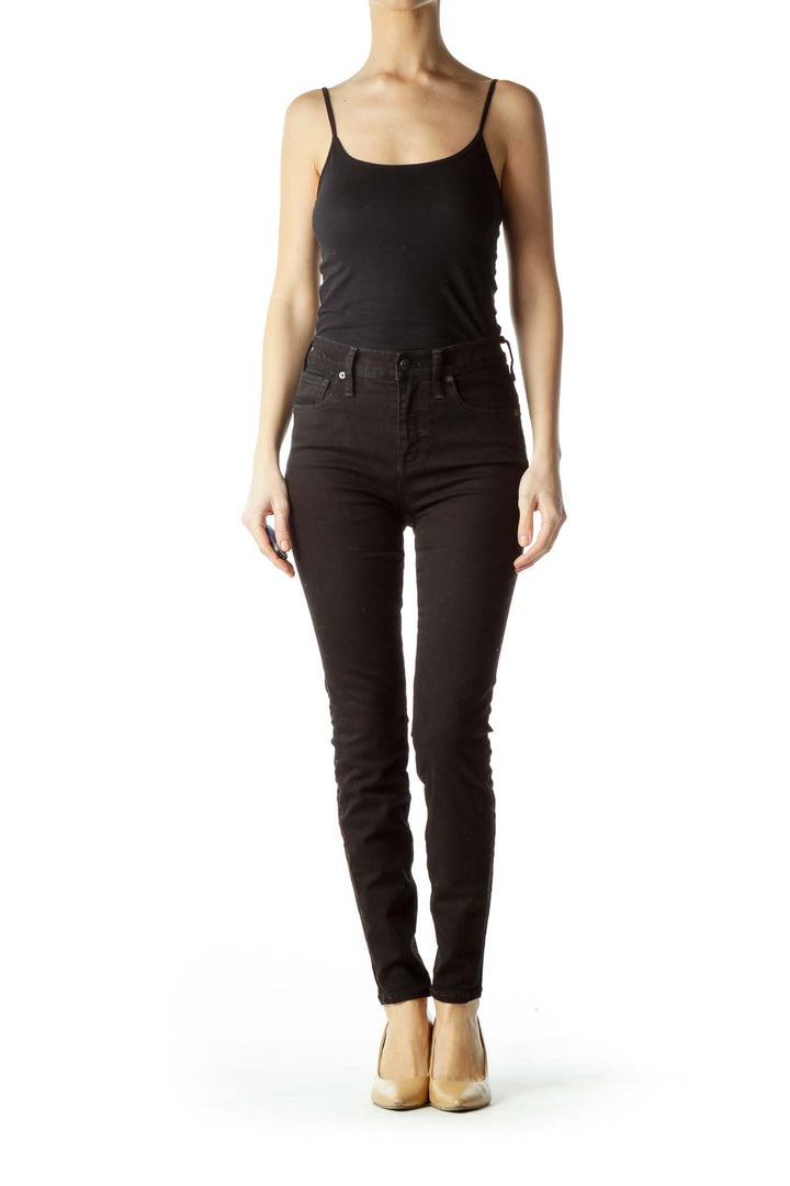 Black High-Waisted Skinny Denim Jeans