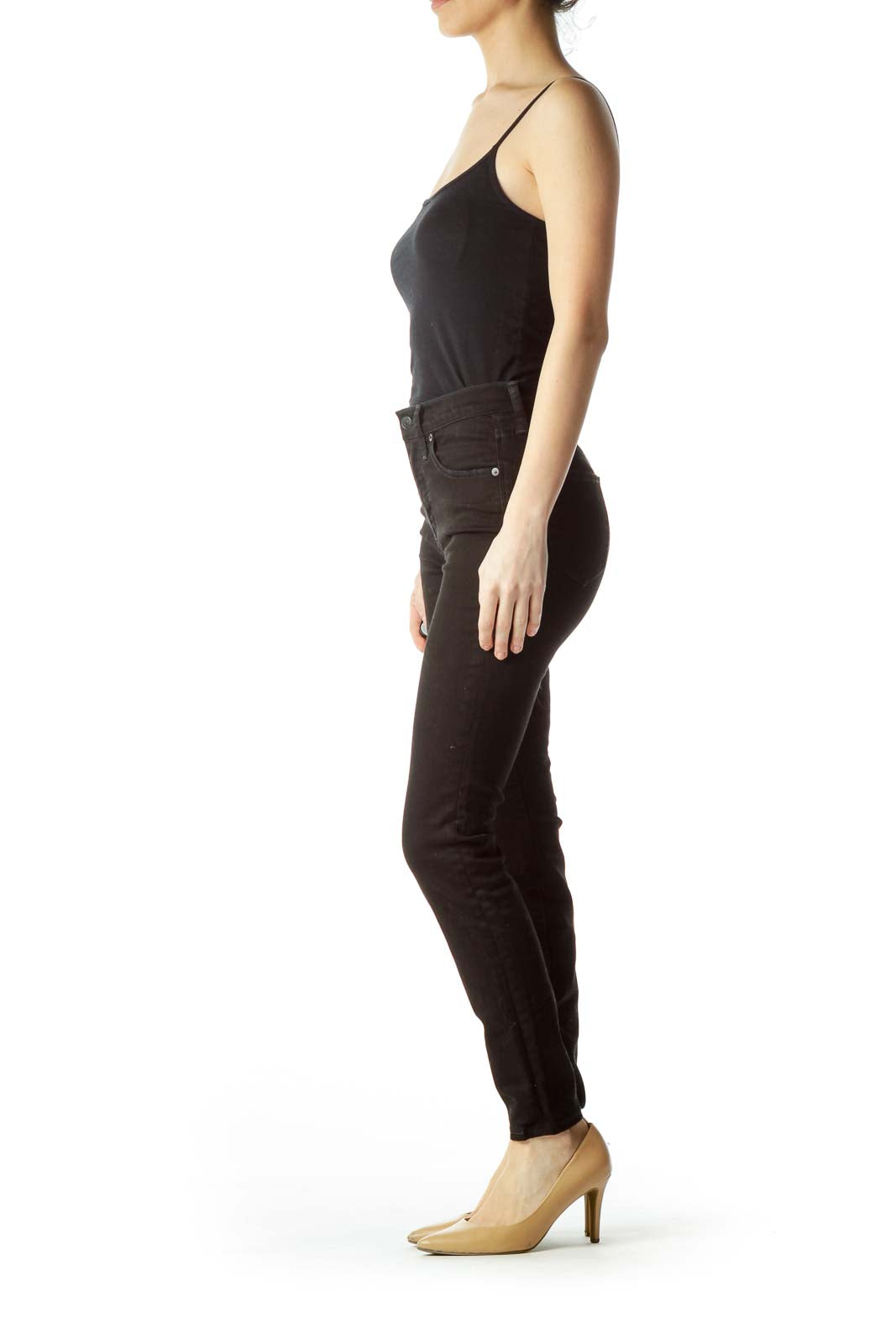 Black High-Waisted Skinny Denim Jeans