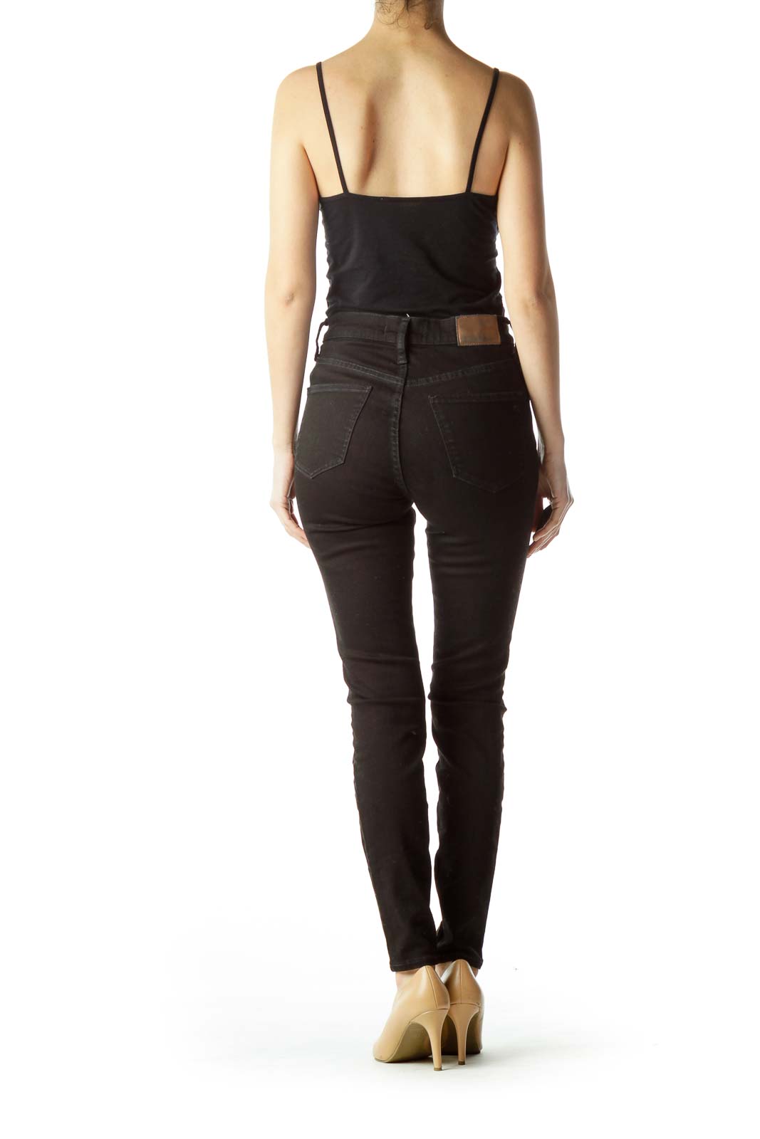 Black High-Waisted Skinny Denim Jeans