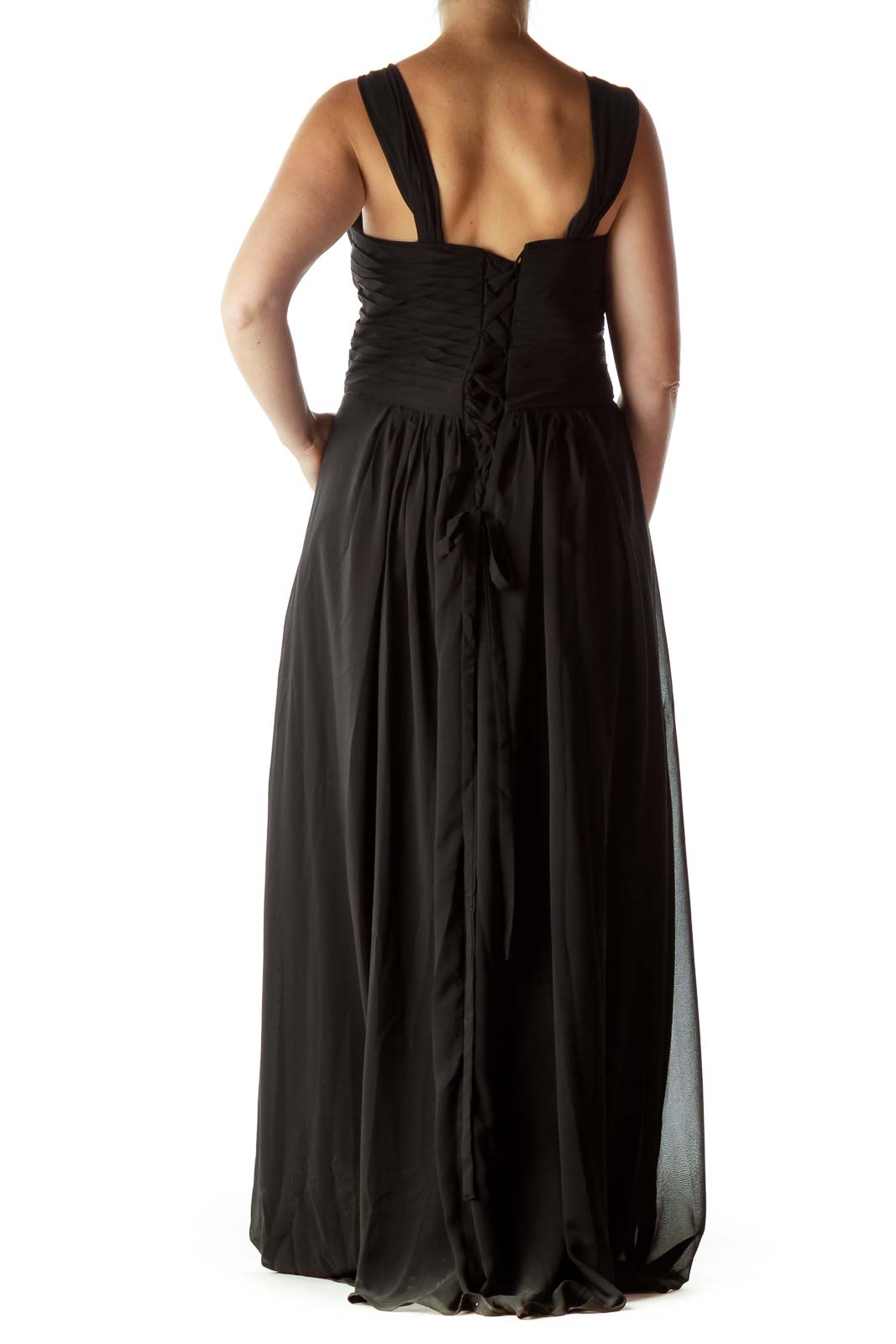 Black Empire Waist Evening Dress