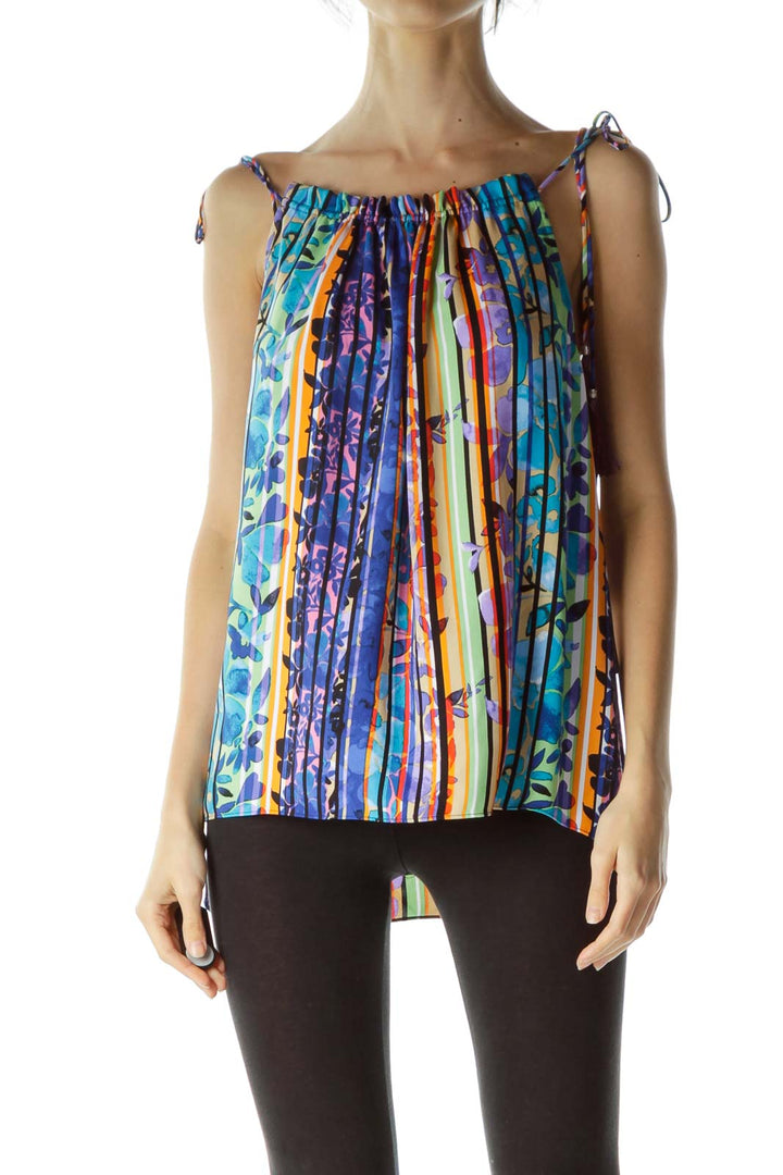 Multicolored Straps with Tassels Blouse