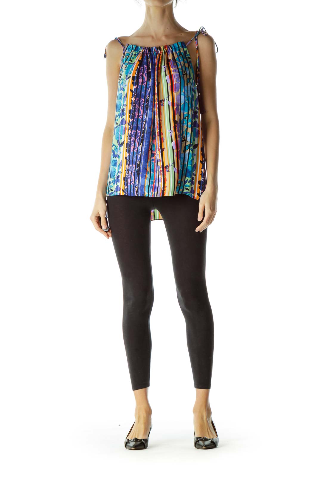 Multicolored Straps with Tassels Blouse