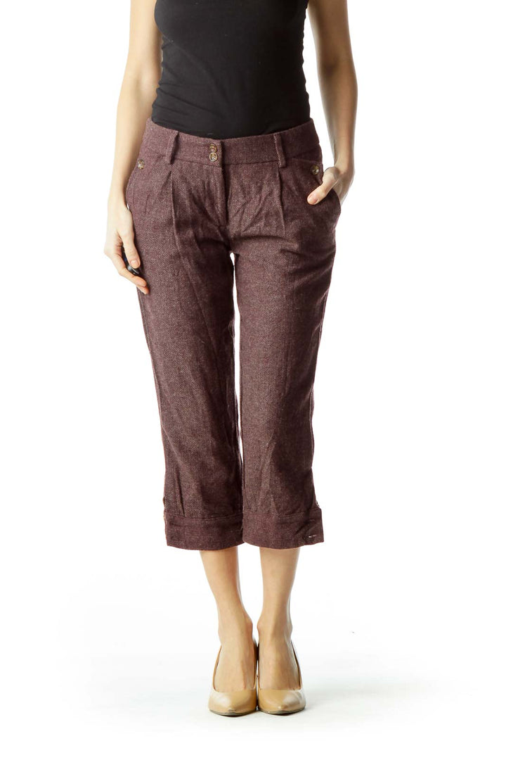 Burgundy Cropped Pants