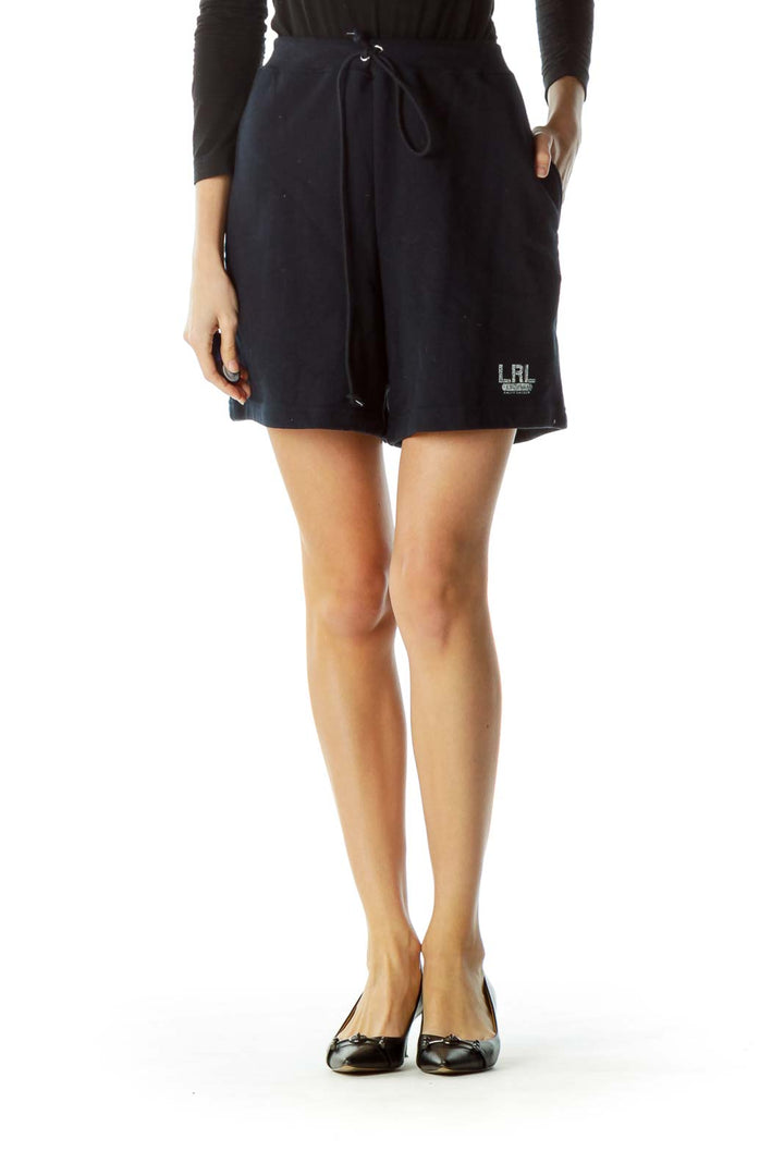 Navy Drawstring Sweat Shorts