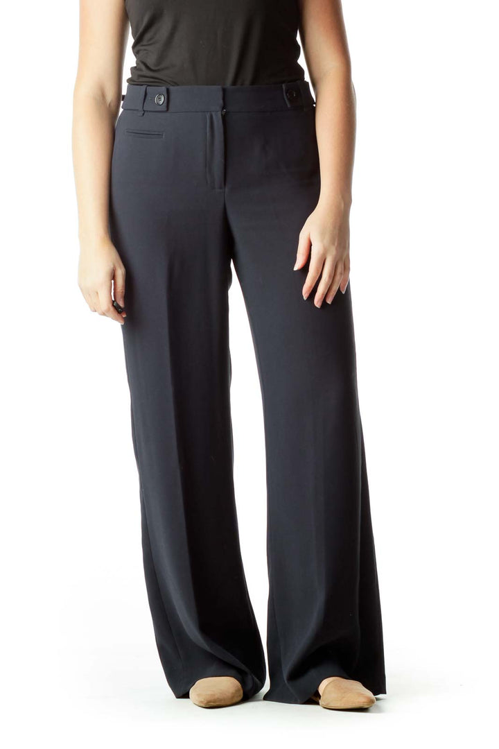 Black Wide-Leg Slacks