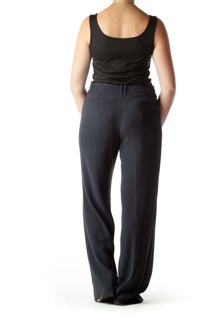 Black Wide-Leg Slacks