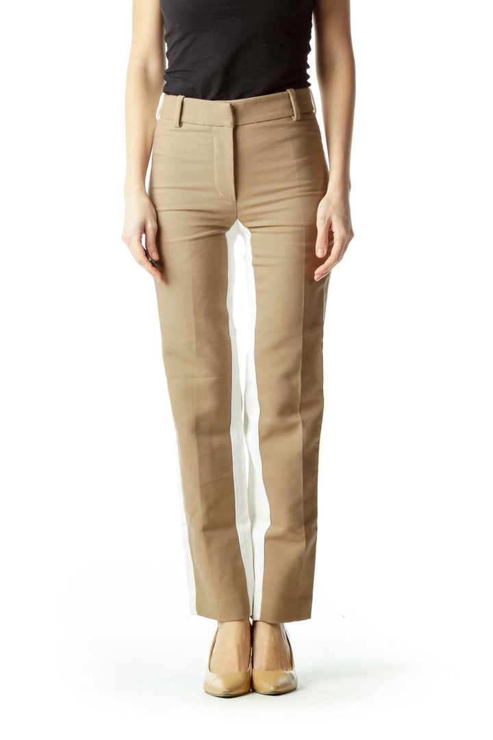 Brown Front Cream Back Skinny Pants