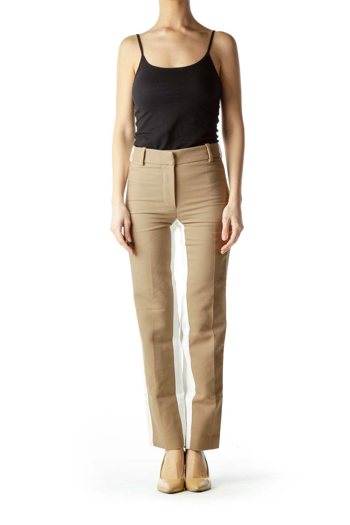 Brown Front Cream Back Skinny Pants