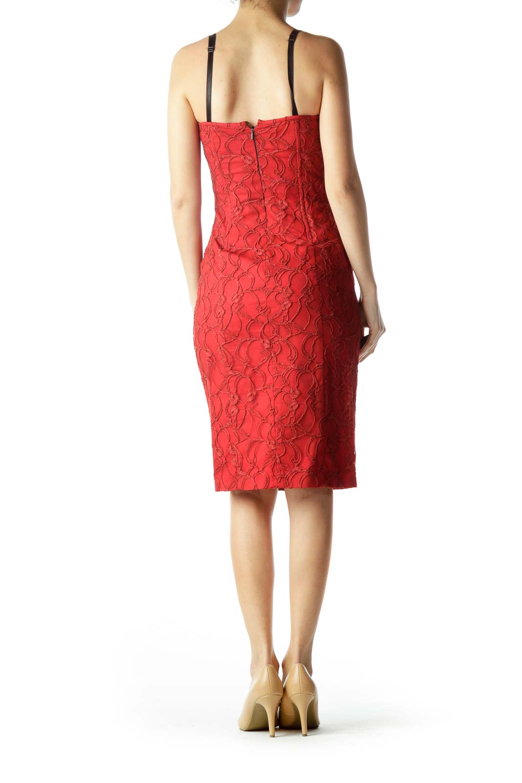 Red Floral Lace Dress