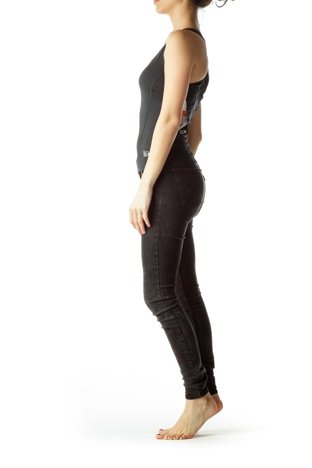 Black Racerback Fitted Sports Top