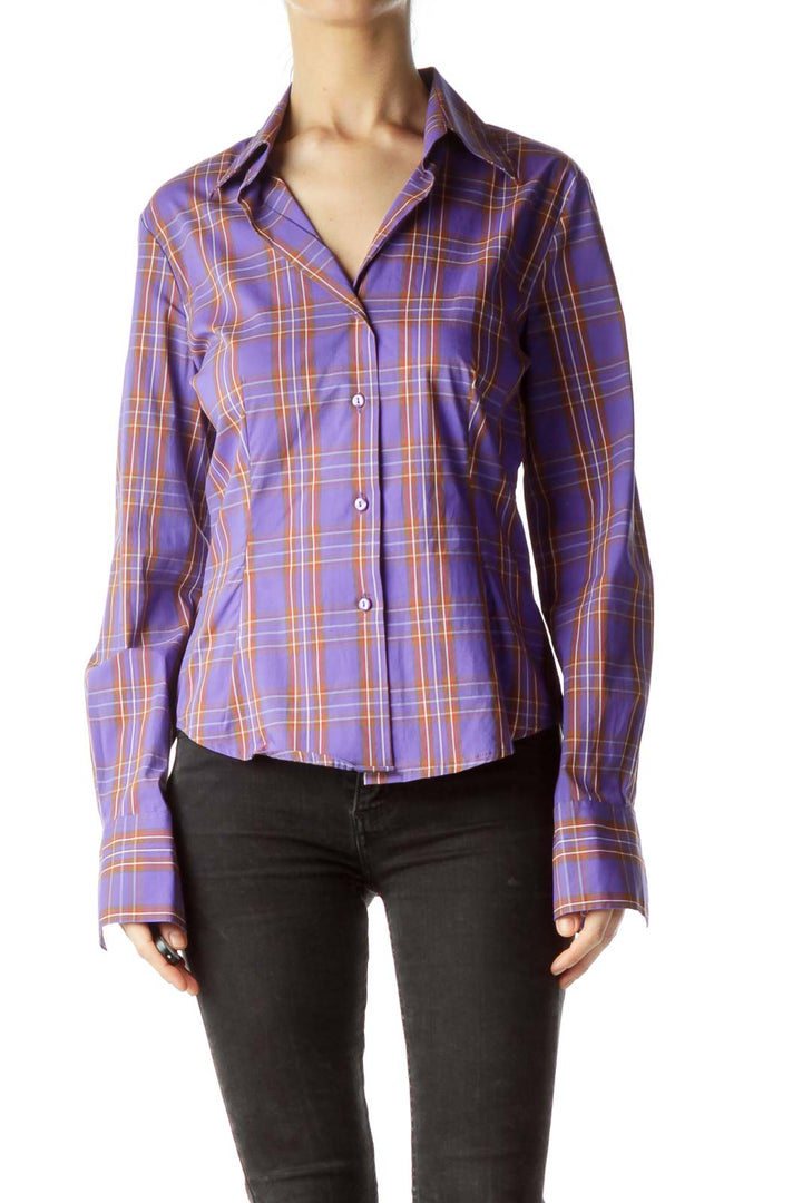 Purple Multicolored Plaid Shirt