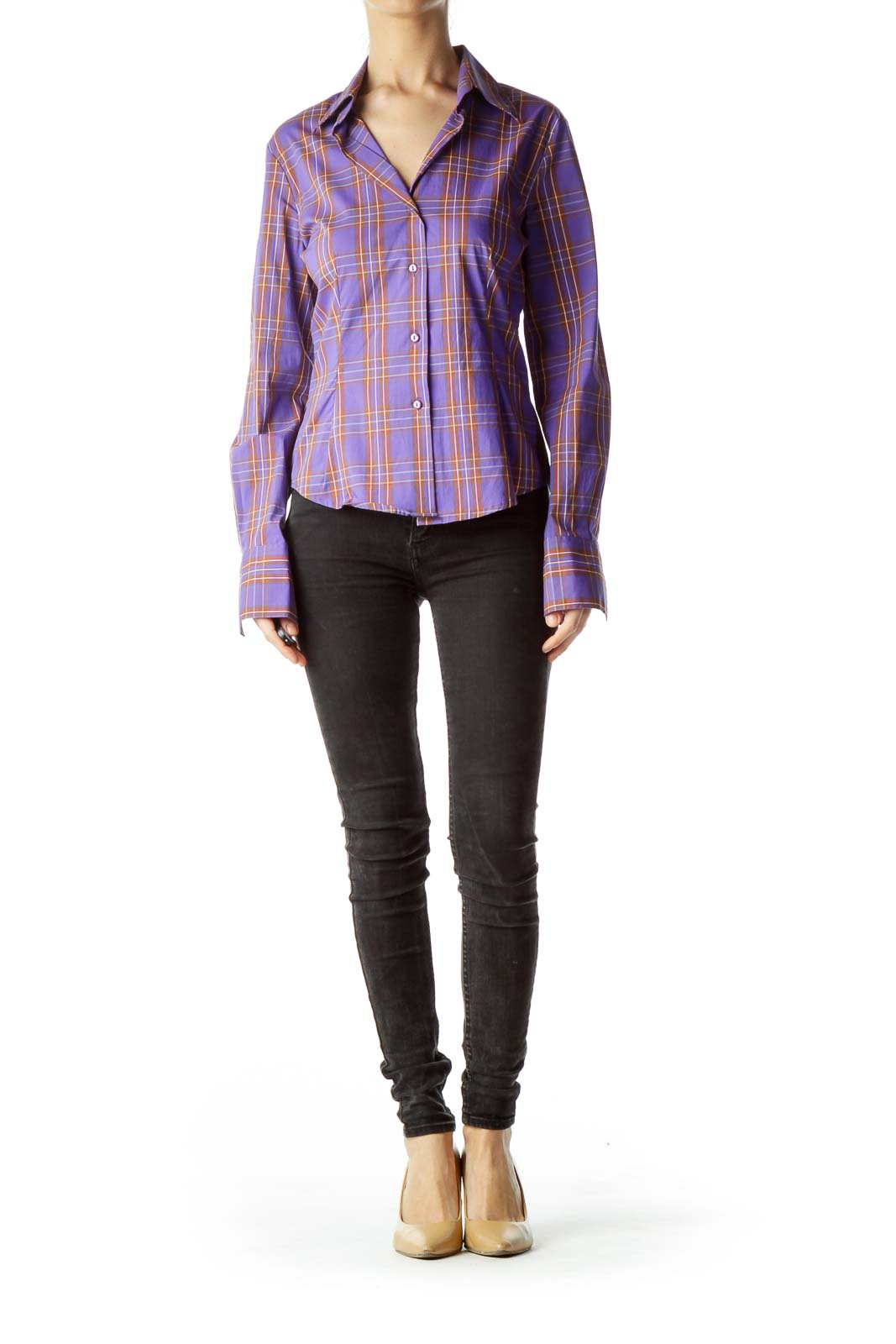 Purple Multicolored Plaid Shirt