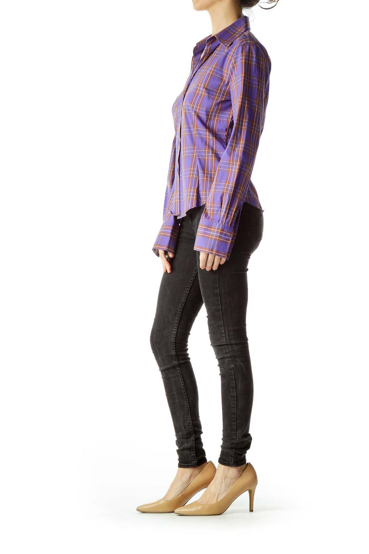 Purple Multicolored Plaid Shirt