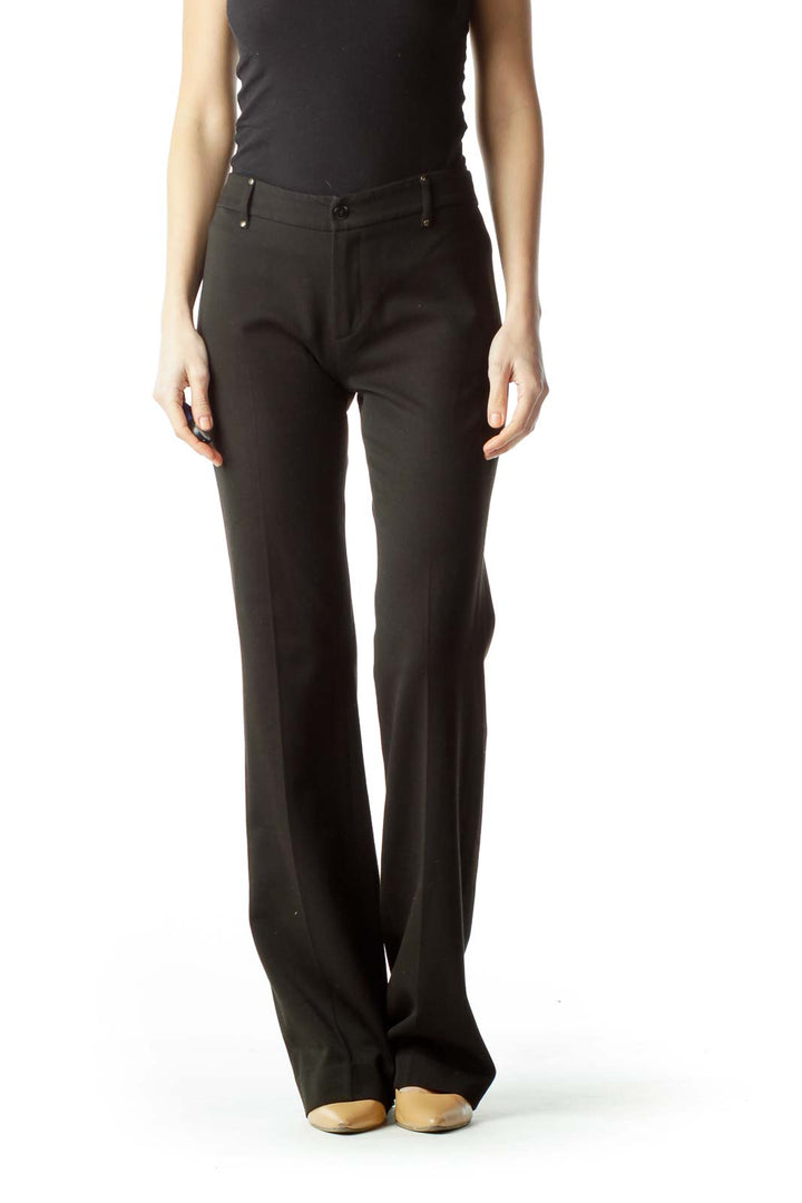 Black Flared Slacks