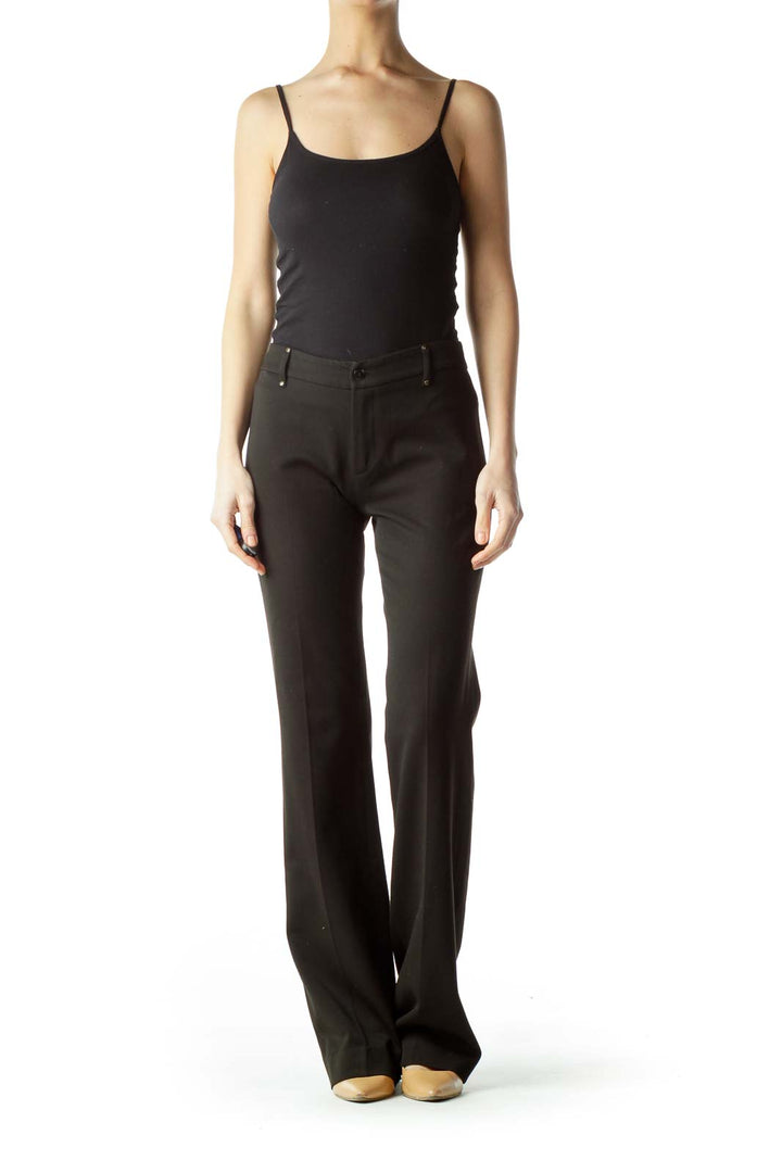 Black Flared Slacks