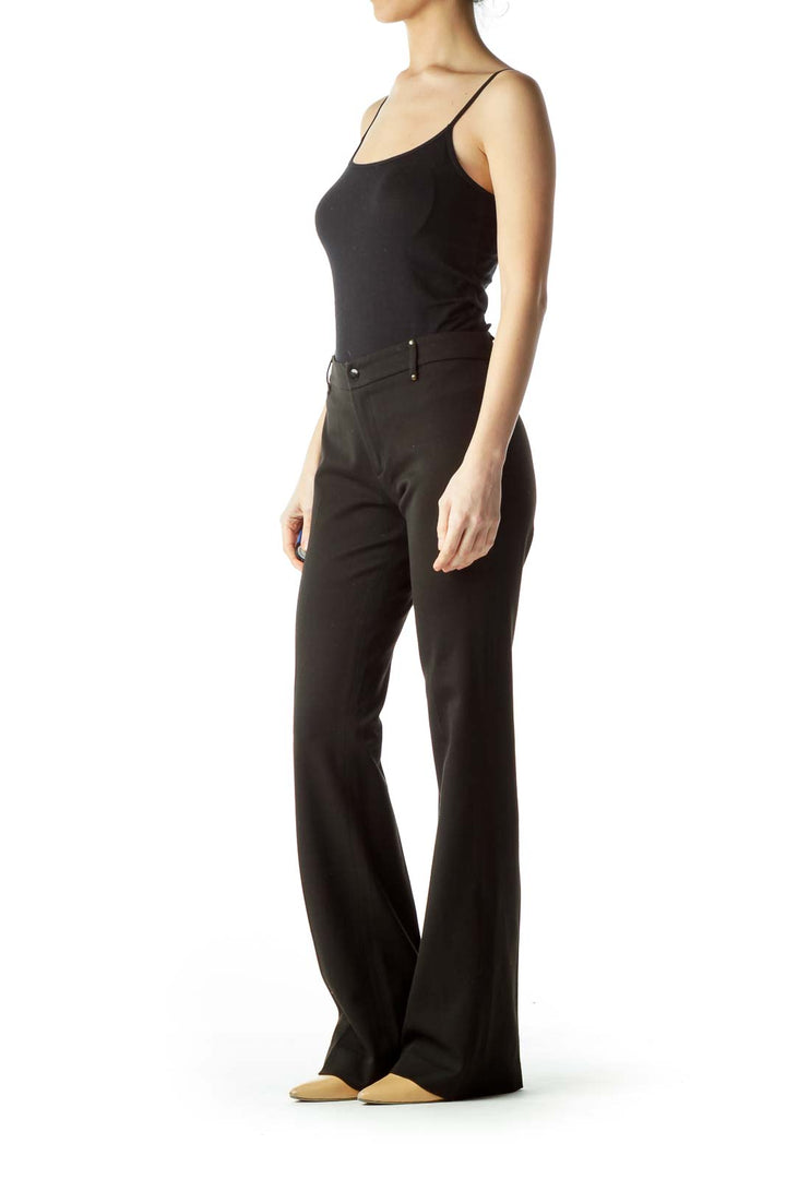 Black Flared Slacks