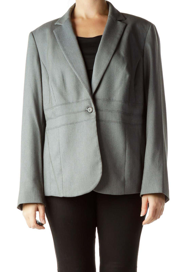 Gray Buttoned Blazer