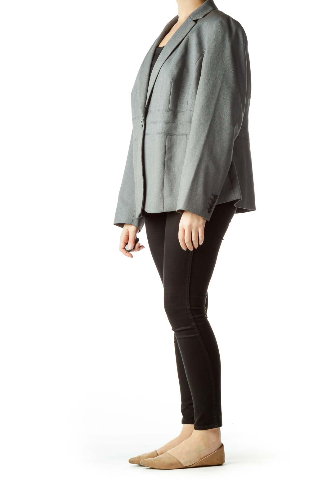 Gray Buttoned Blazer