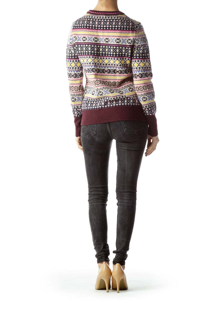 Multicolored 100% Lambswool Sequins Sweater