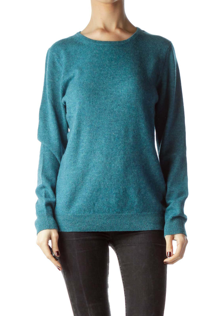 Teal Blue 100% Cashmere Sweater